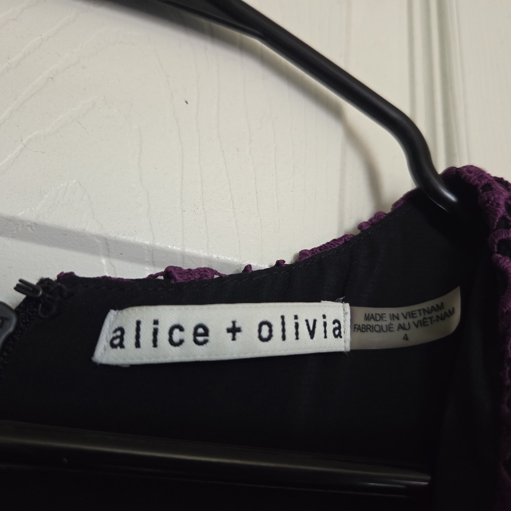 Alice + Olivia Plum Lace Midi Dress - Picture 6 of 6
